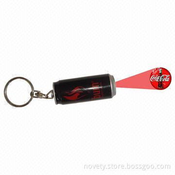 Projection Light Logos Keychain, Made of Metal and ABS with 4 x AG3 Batteries
